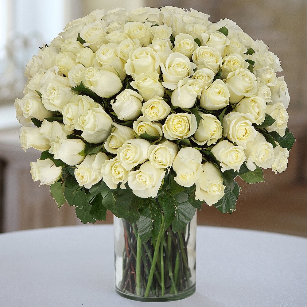 A bouquet of 101 white roses — flower delivery in Atlanta, GA