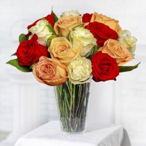 Bouquet of 15 multicolored roses — flower delivery in Atlanta, GA