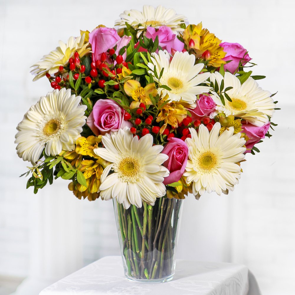 Compliment: Roses, Gerberas and Alstroemerias — flower delivery in Atlanta, GA
