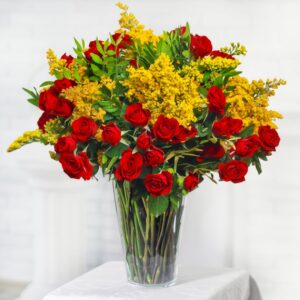 Red Roses in Gold: red Spray Roses — flower delivery in Atlanta, GA